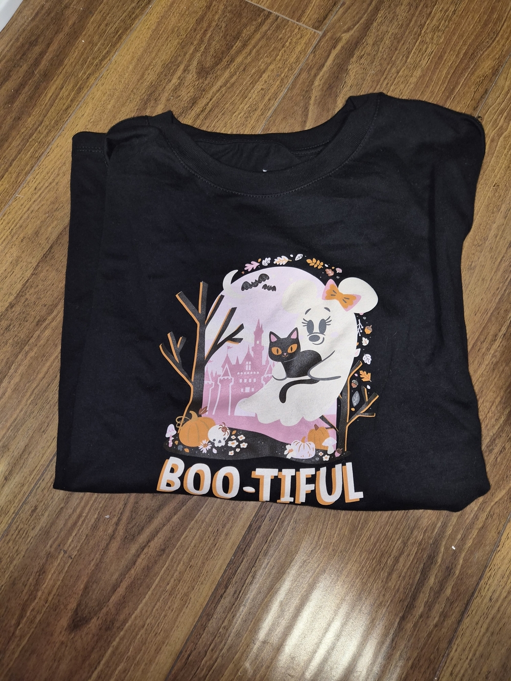 BOO-TIFUL Black Cat & Ghost Halloween Tee